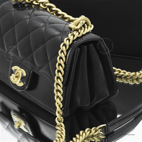 chanel chain handle flap|Chanel flap bag top handle.